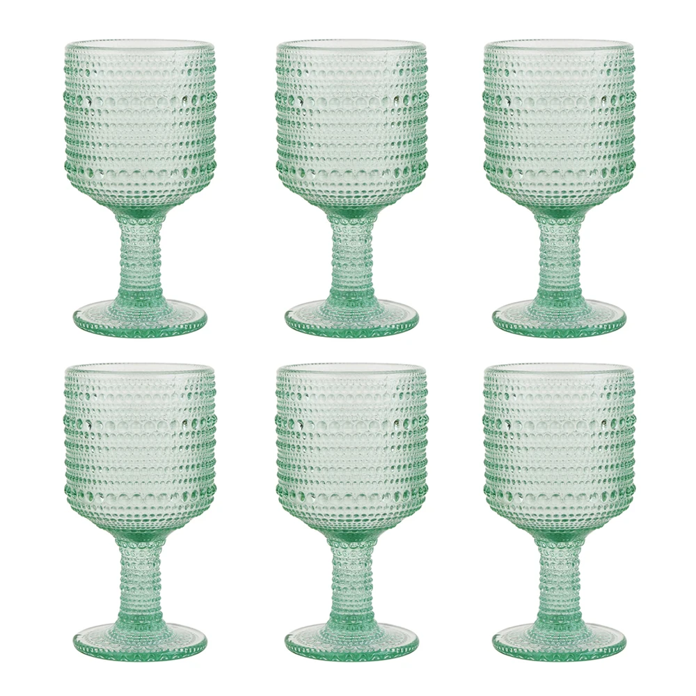 9oz Transparent Wine Goblets Set Of 6 Clear Glass Goblets Fancy Wine Glass Cute Wine Glasses Vintage Glassware