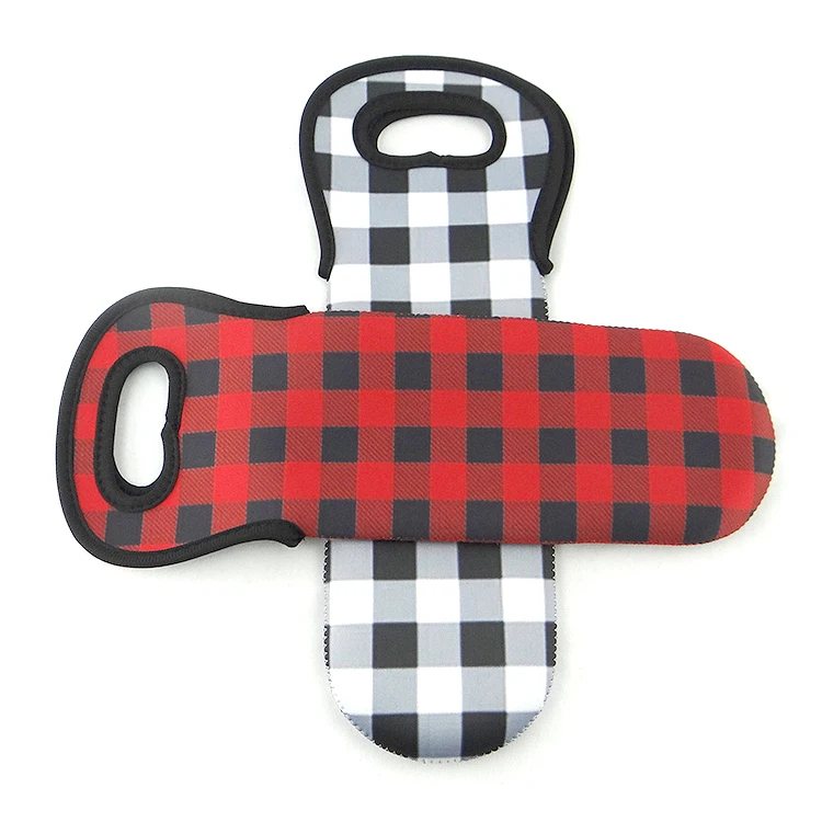 Custom Insulated One 750ml wine bottle Waterproof cooler beer bottle sleeve Neoprene wine carrier tote bag