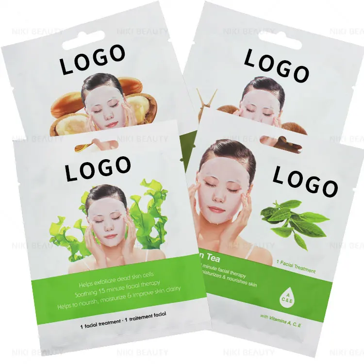 Wholesale Private Label Logo Chinese Organic Cosmetic Green Tea Moisturizing Facial Mask