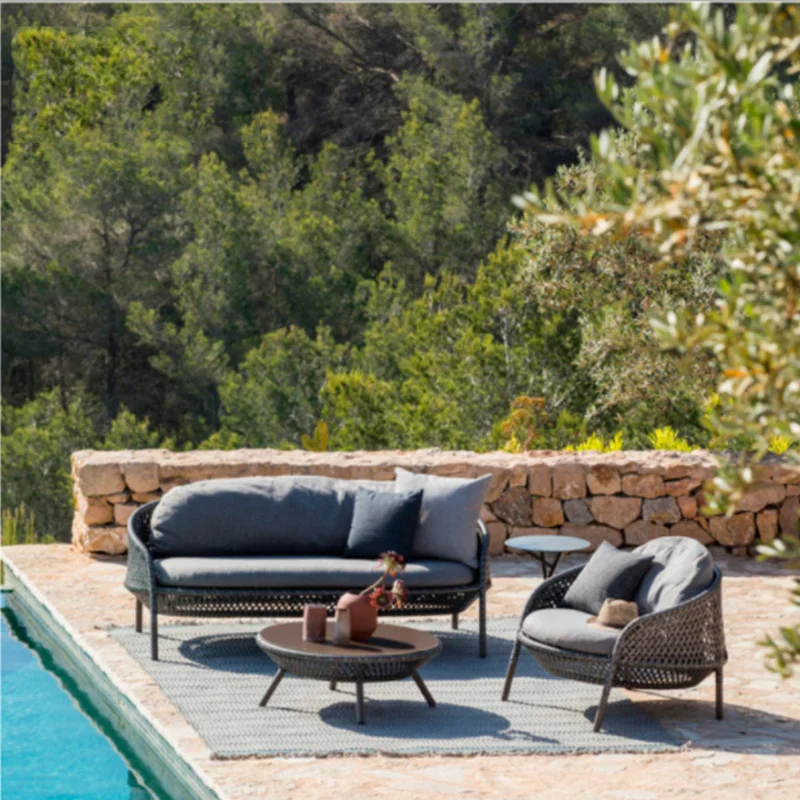 Hot sale outdoor furniture garden sofa set rattan outdoor garden sofa