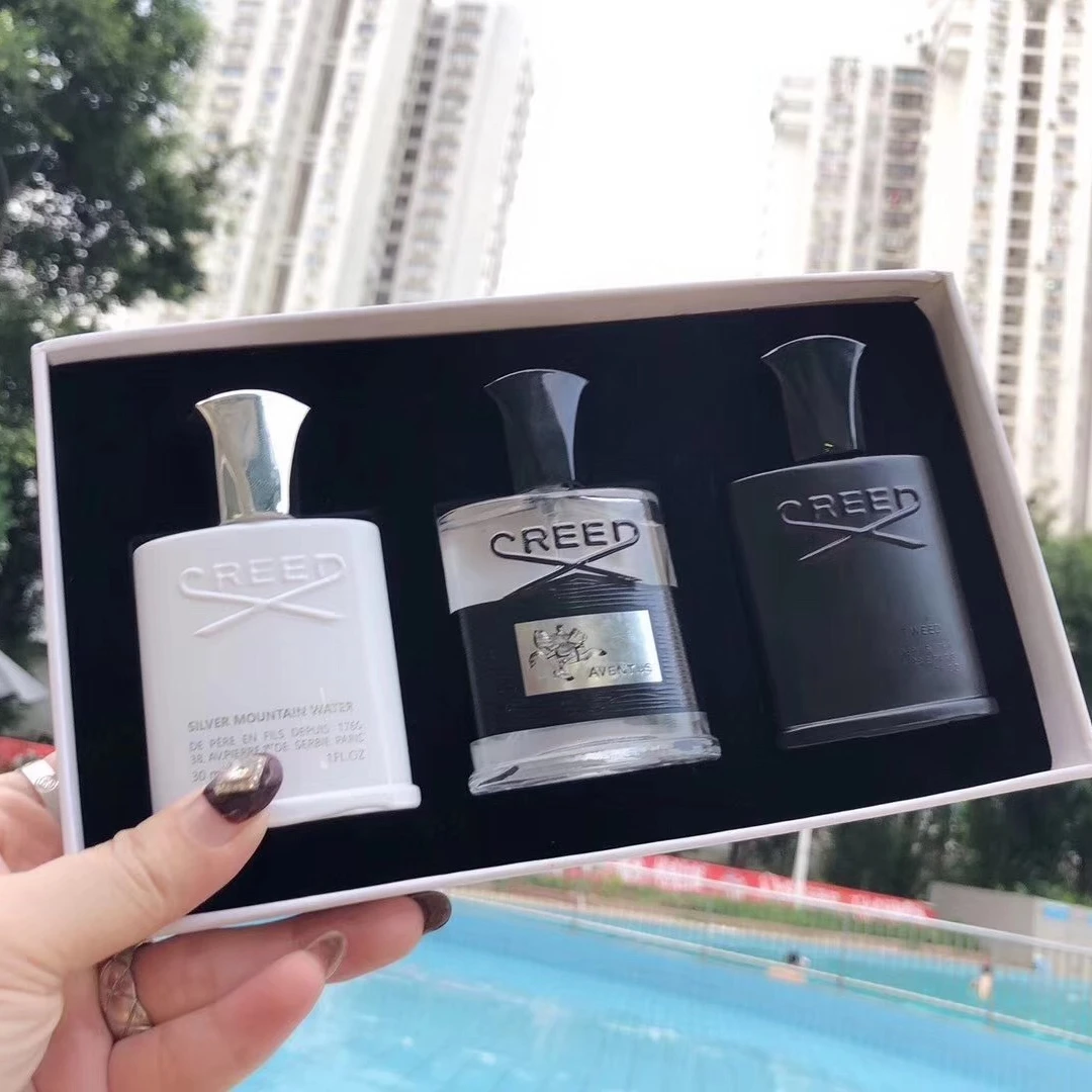 30ml*3 Creed Perfume Set High Quality Creed Cologne Aventus Tweed Silver Mountain Water Perfume Fragrance lasting Smell For Men