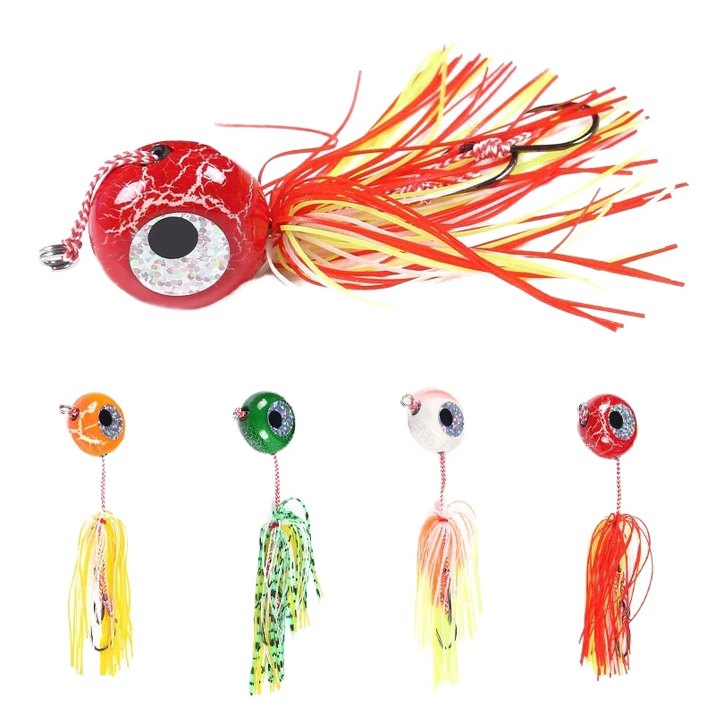 150g Saltwater River Lake Fishing Jig Lures Lead Head Skirts PVC Material Fishing Lure For Fresh and Saltwater
