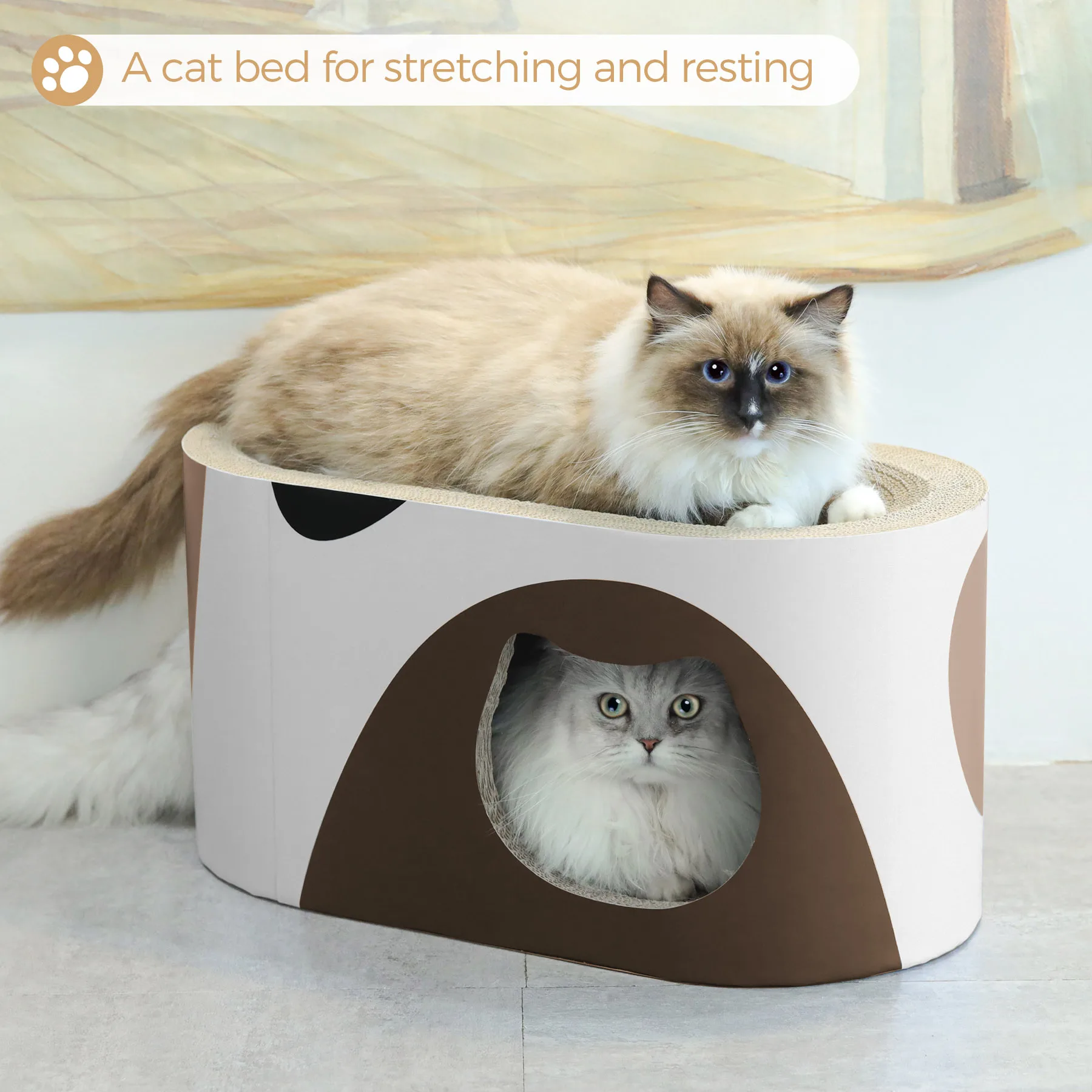  Pet interactive cat toys minimalist scandinavian house round scratcher lounge