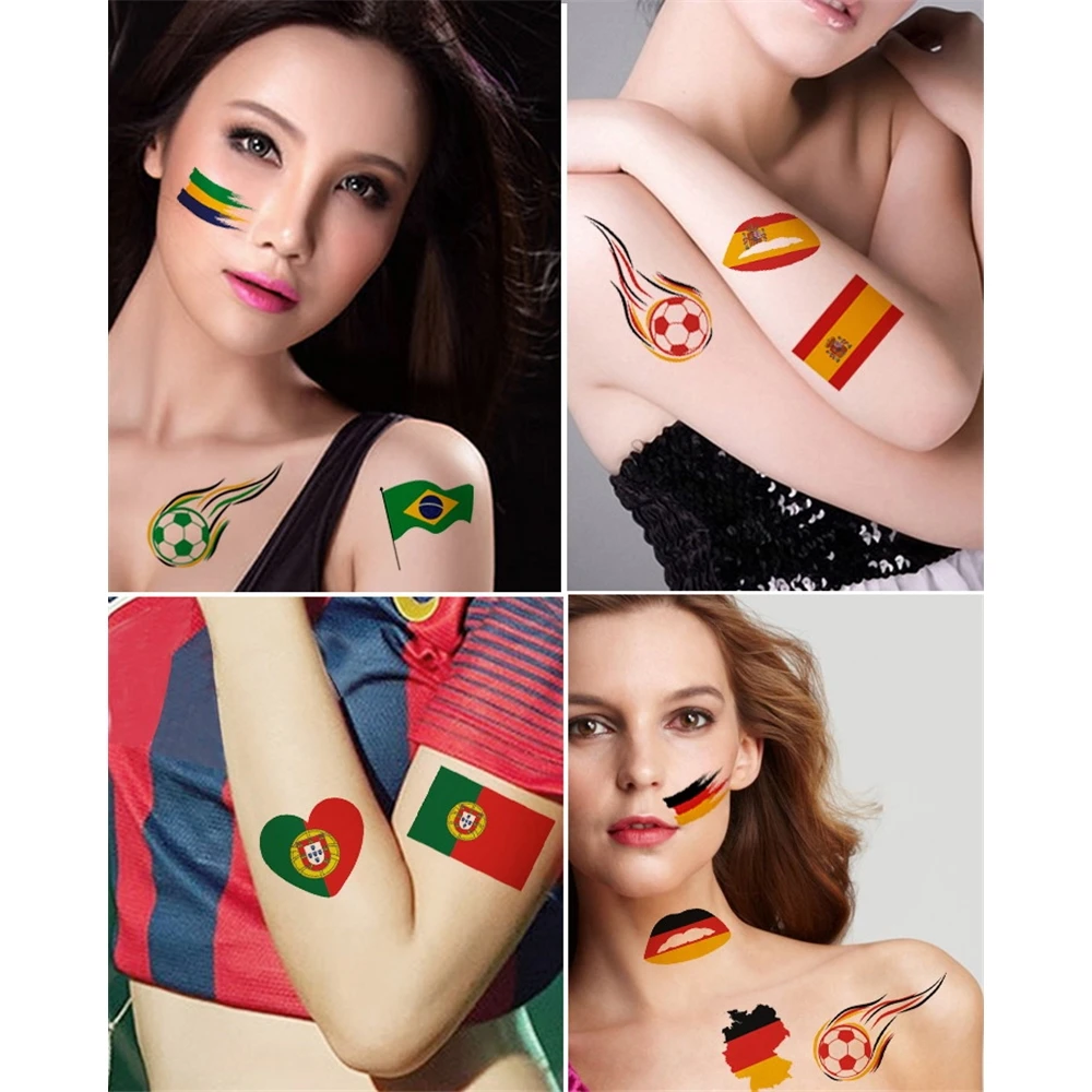 2022 Switzerland national flag tattoo sticker set non-toxic swiss football body Temporary Tattoo Sticker set
