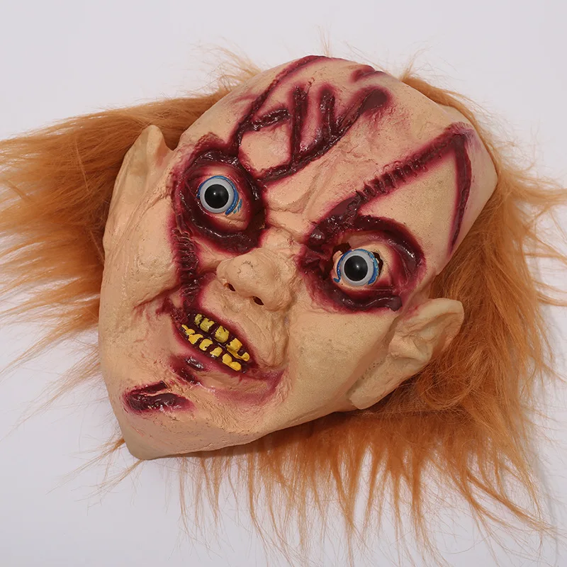 Halloween grimace mask ghost baby chucky  mask whole person demon hood man