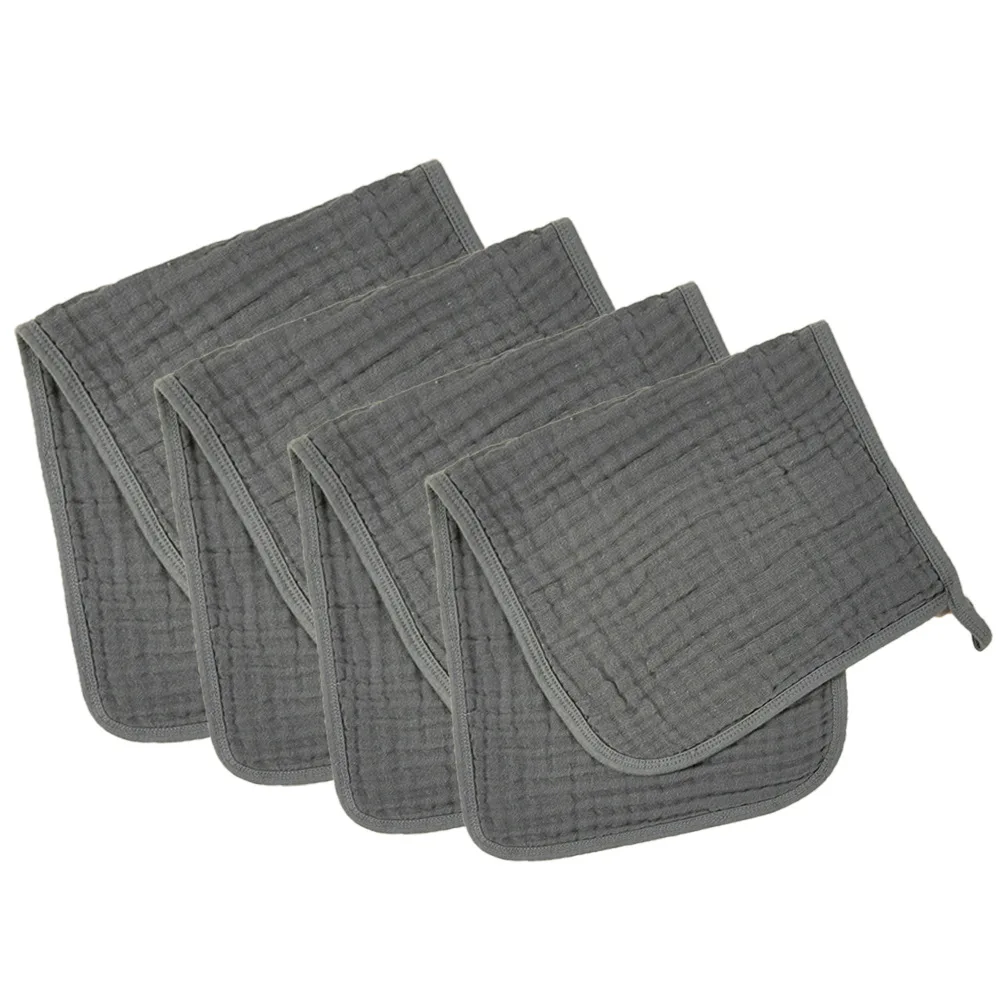 High Quality 100% Organic Cotton 6 Layers Solid Color Super Soft Bib And Muslin Burp Cloths Burping Towel For Baby