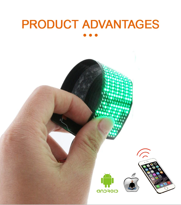 Flip Flops El Flexible LED Strip Panel Display Kids Shoe Flashing Led Curtain Light Up Moving Text App Flexible LED Screen