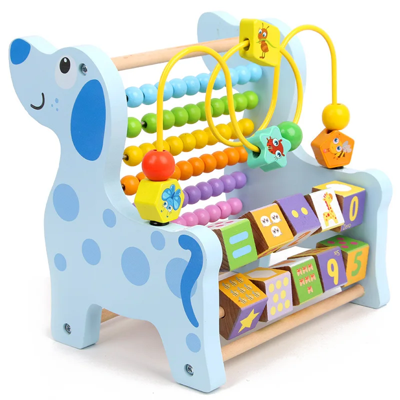 Multi-functional Early Educational Wooden Bead Calculation Frame Toys Abacus Moving Beads Kids Teaching Aids