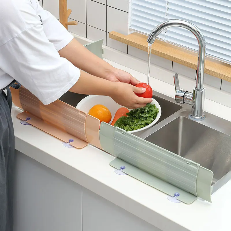 Adjustable Kitchen Sink Splash Guard Kitchen Countertop Reusable Heightenin Bar Water Baffle Plate Splash Sink Guard Baffle