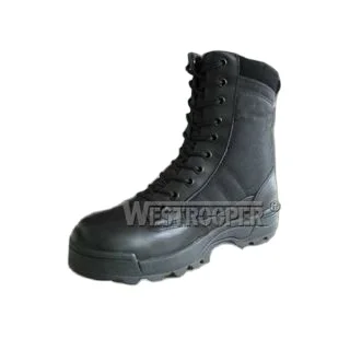 
Army boots black leather real soldier 