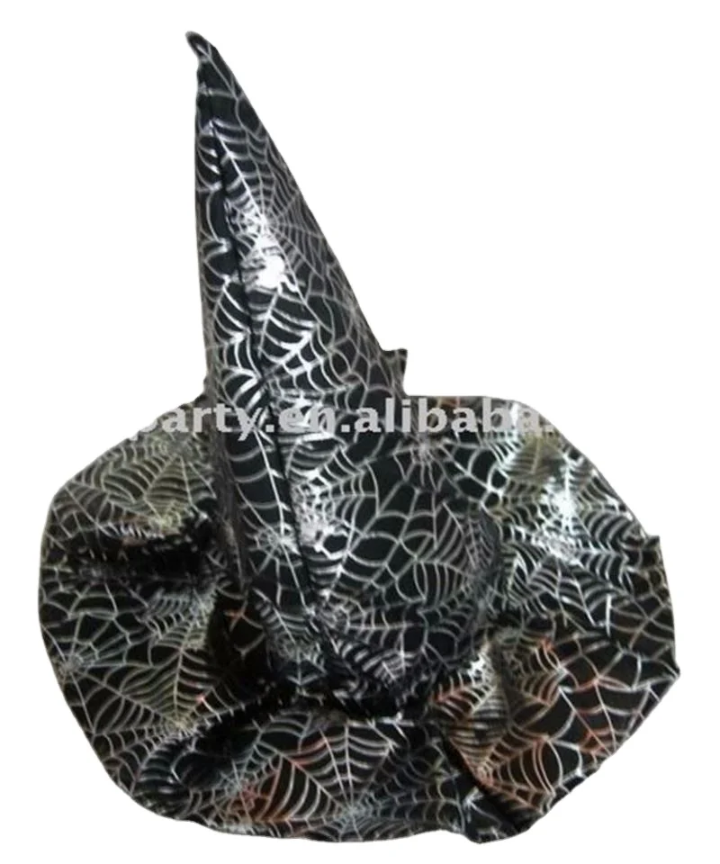 2021 wholesale new design witch hat in spider web printing magic