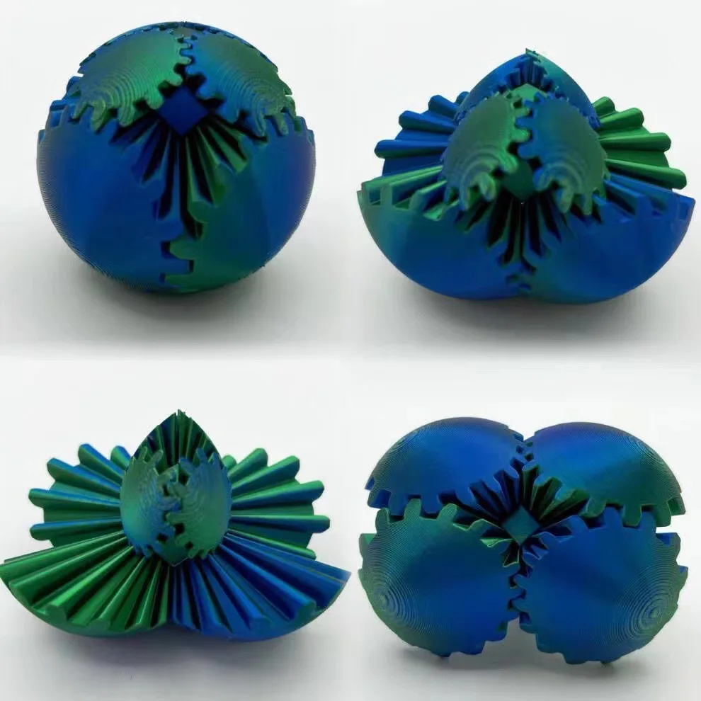 Colorful Cube 6cm New Custom Gear Ball Fidget Toy 3d Printed Spin for Stress Relief