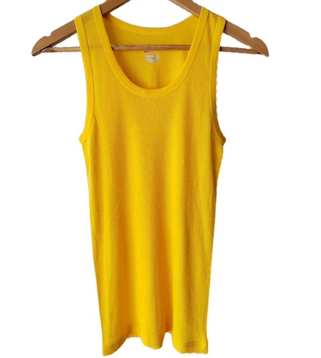 OEM сервис, базовая майка с глубоким круглым вырезом, женские майки из 100% полиэстера, Индивидуальные Женские майки в рубчик, мягкие женские жилеты