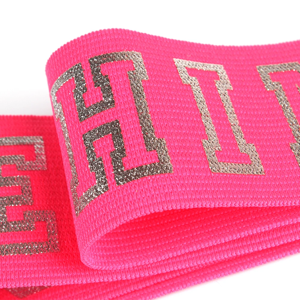 Customized Design Printed Polyester Webbing Logo Elastic Garment Accessories Underwear Elastic Belt Polyester Tape