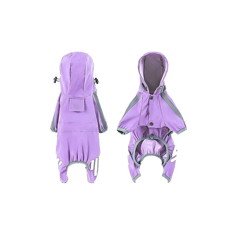 Luxury Reflective Adjustable Hard Shell Pet Dog Raincoat Quick Release Buckles Small Size for Winter