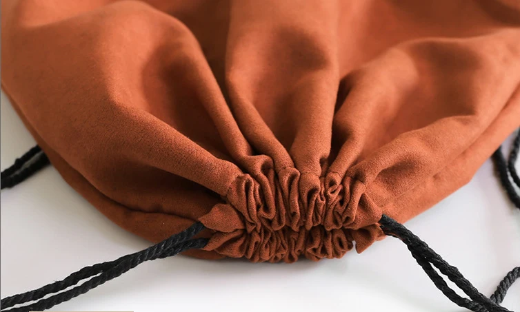 Custom Logo Reusable Large Brown Beige Blank Suede Cotton Drawstring Bag Shoes Dust Bags for Handbags Clothing Storage