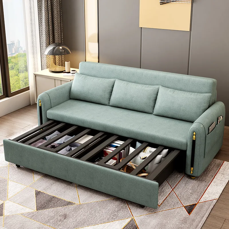 Hot selling luxury sofa bed furniture technical cloth fabric upholstered folding sofa bed with storage function