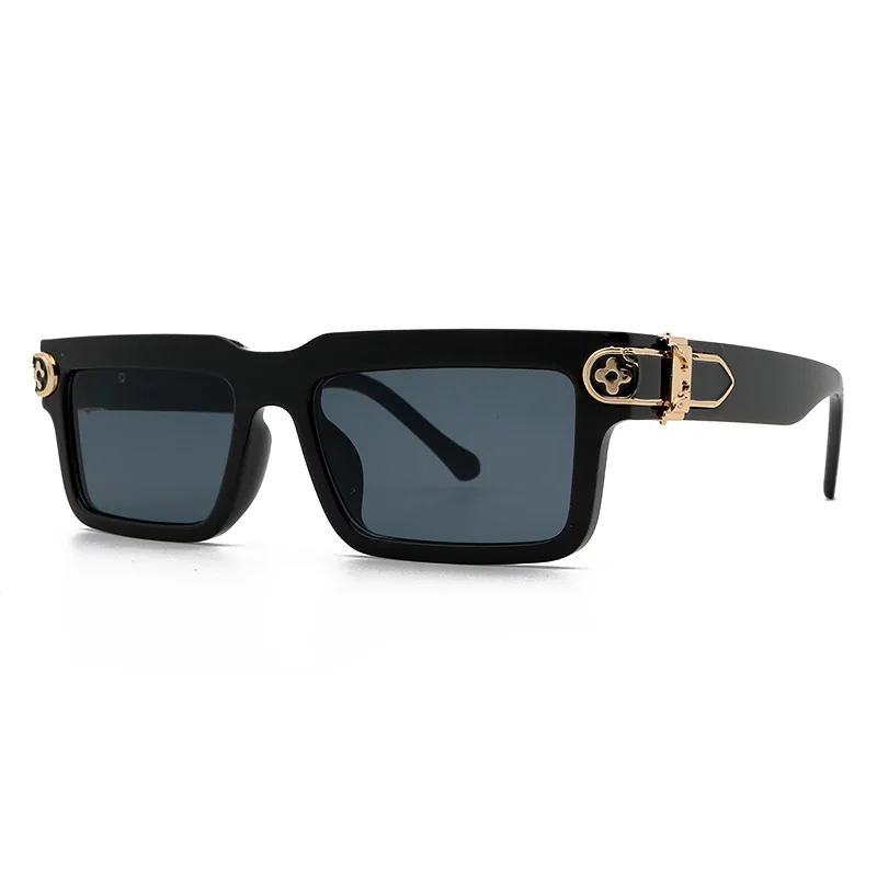 
SUNBORRY Custom LOGO Newest Square Fashion Luxury Oversized Designer Vintage Rectangle Men Women Metal Shades Sunglasses 2021 