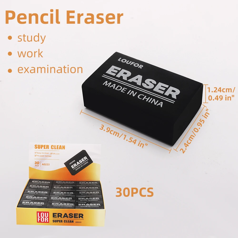 2B Cool Soft Erasers For Kids Rubber Toy Black Stationery School Office Supplies Creative Eraser