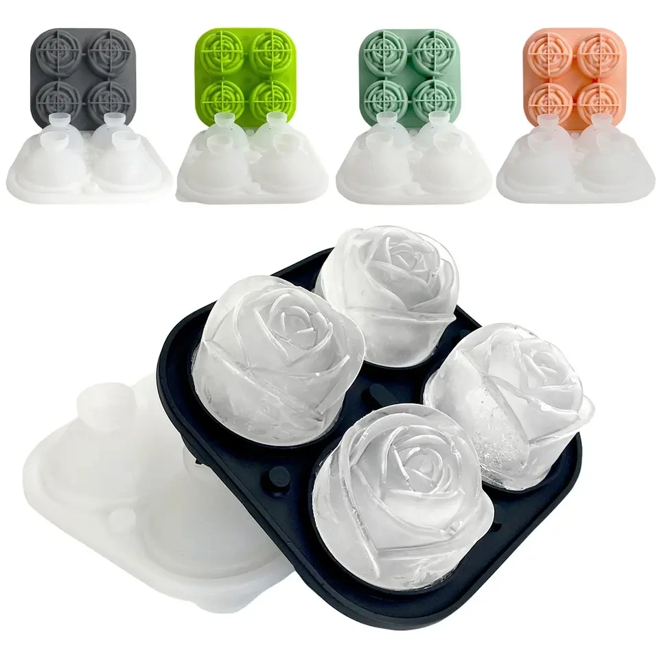 New Arrivals Food Grade Cake Candle 3d Silicone Mold 1pc Rose Shaped Silicone Ice Cube Tray Mold