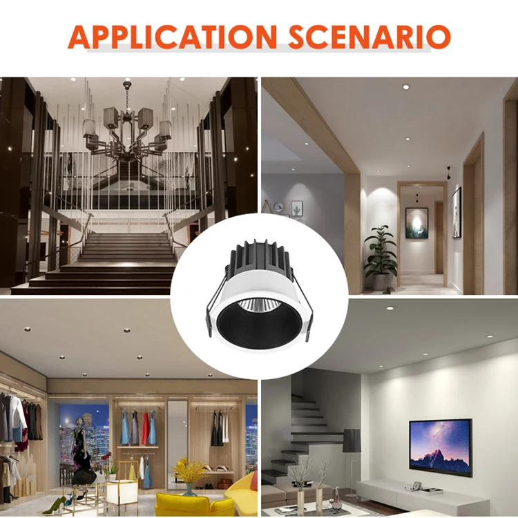 Ushine Nature Warm White Home Hotel Round Ceiling Aluminum 7 12 18 Watt LED Downlight