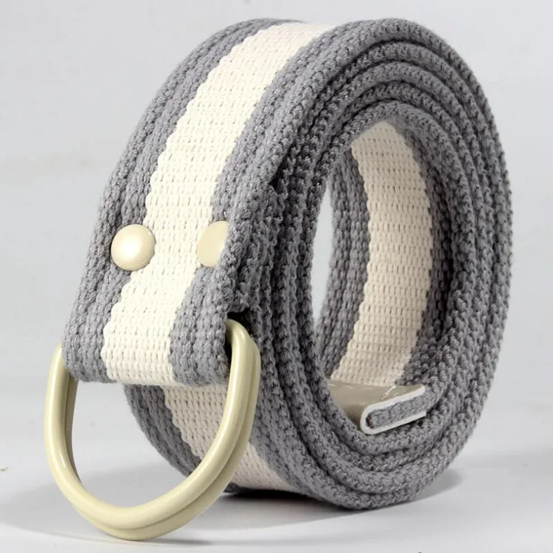 High Quality vitality Canvas belt for men/women Alloy Double ring buckle Non-porous Design Korean simplicity waist belt