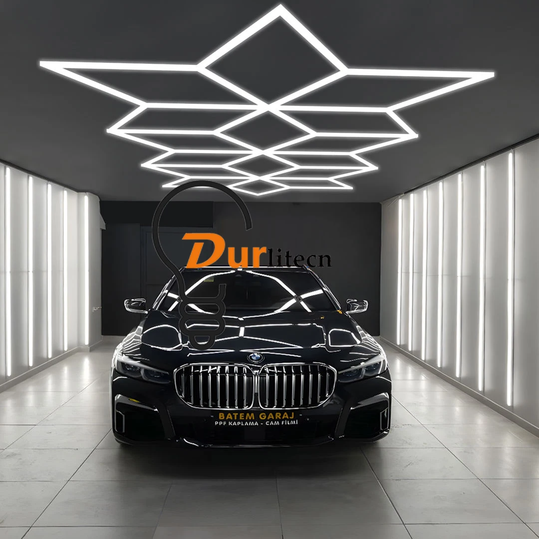 Durlitecn сделанный на заказ потолочные соты для мытья автомобиля светодиодные лампы автомойки освещение работы автосалона гаража снежинки