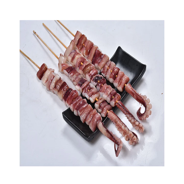 High Quality Wholesale Fresh Delicious Seafood Squid Auspicious Skewer