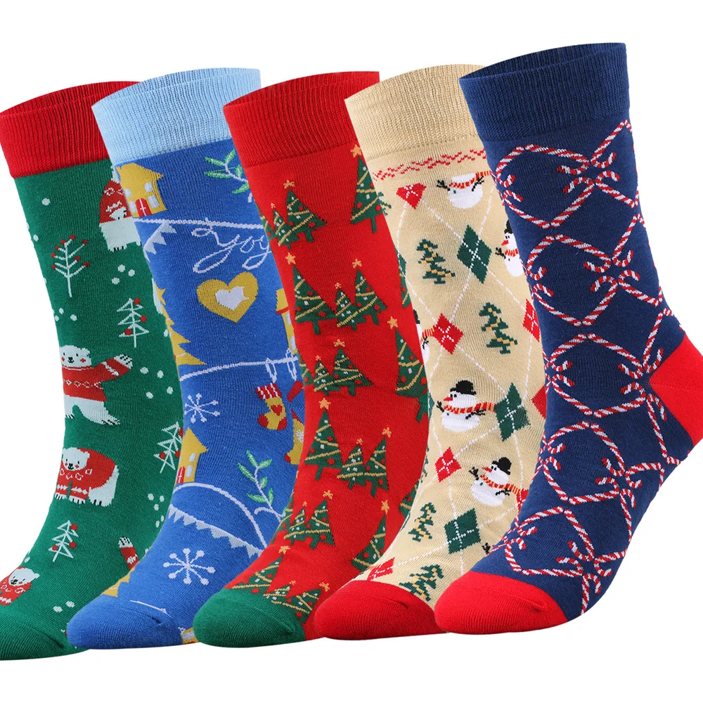 2023 New Custom Christmas Socks Women Autumn Winter Fashion Socks Mid Tube Man Christmas Socks