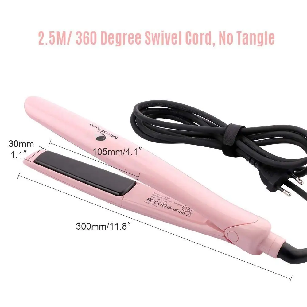 amazing price hair crimper and straightener with heat resistant glove and comb  , flat iron set for thin bleached wavy or curled