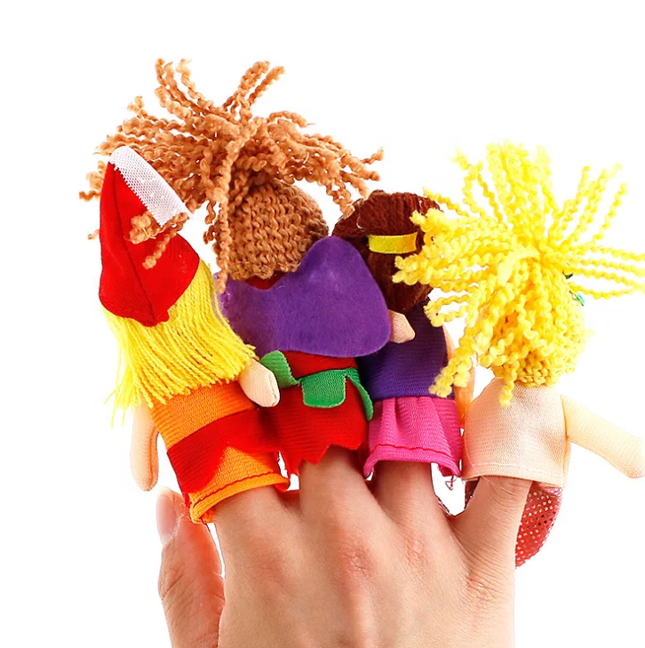 Finger puppets plush cute animal costume finger puppet family hand puppets set
