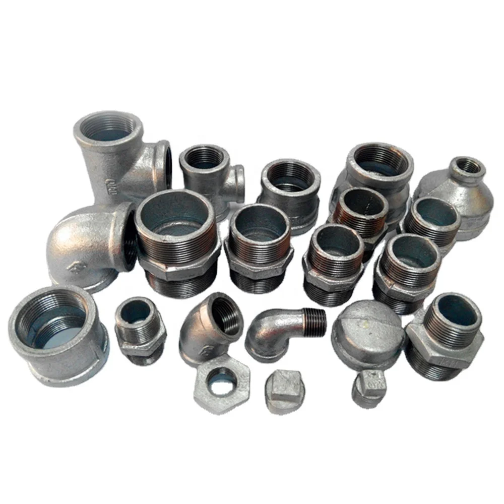 High quality malleable iron hot dipped galvanized black thread cast iron hardware fittings elbow reducing bushing