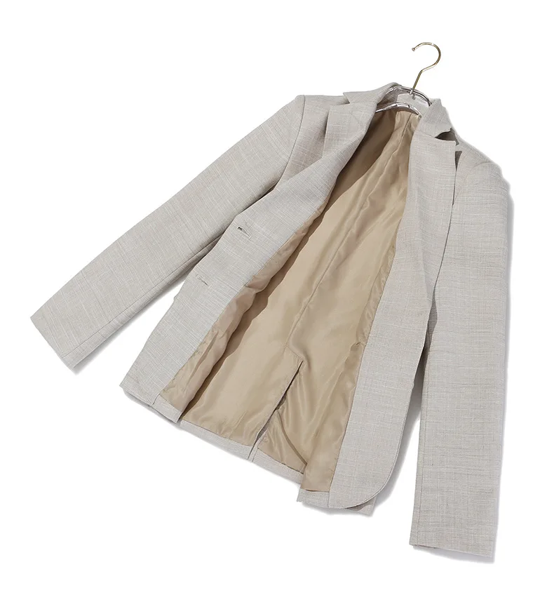 2021 casual outfits Long sleeve blazers Slim ladies blazer belted leather trimmed blazer jacket womens jackets