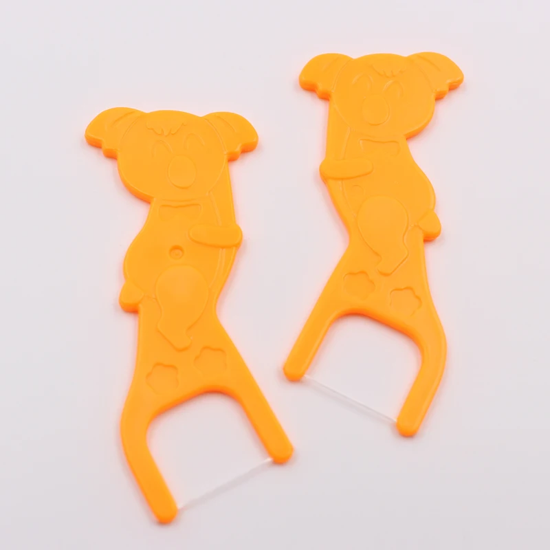
Land Animal Dog/bear/giraffe/cola Shape Colored Kids Dental Floss Picks/Flossers with Flavor 