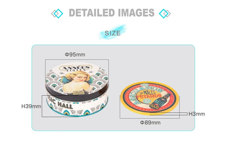 Wholesale manufacturing environmental tin coasters fanta tin coaster