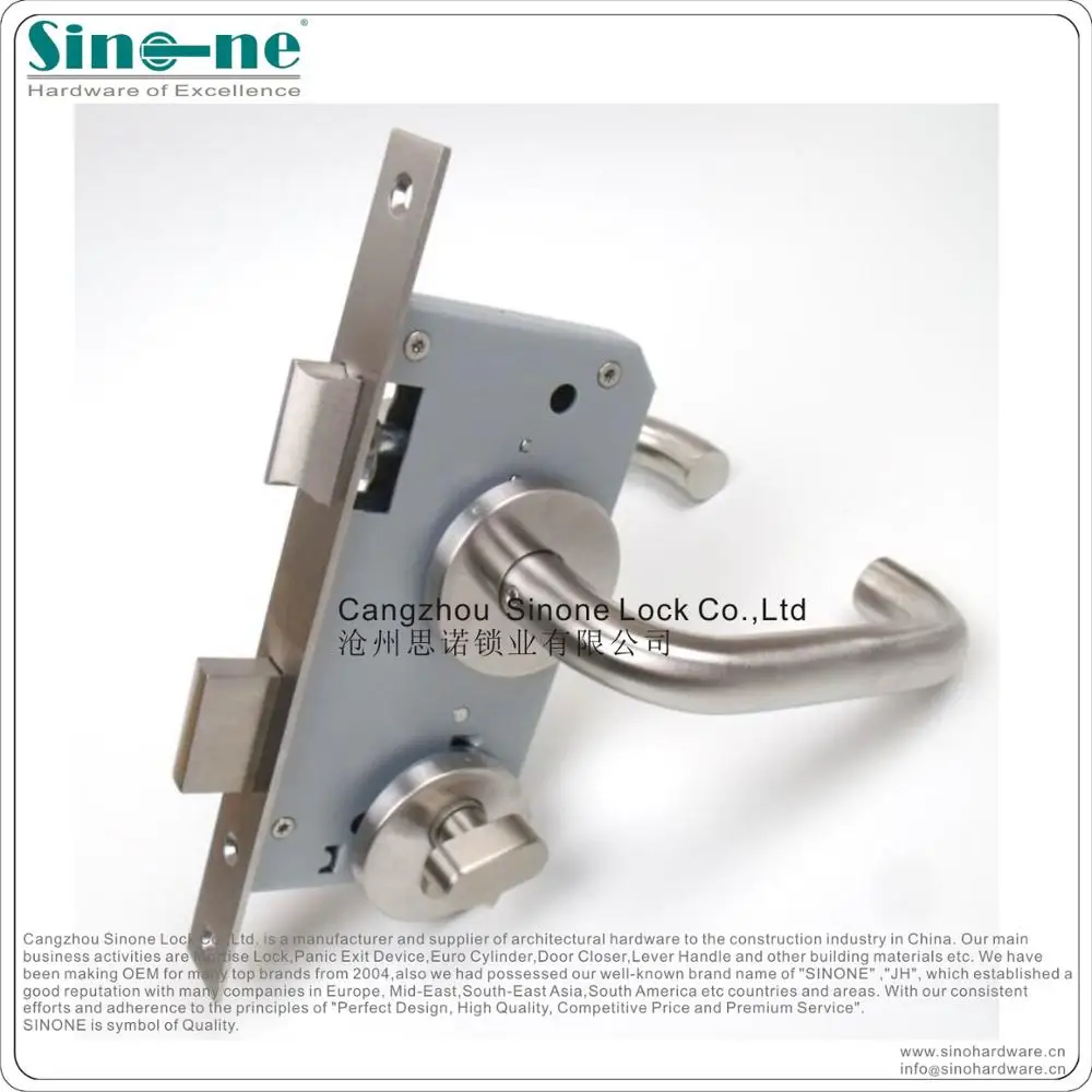 EN1906 Fire rated U shape Stainless Steel 304 Euro mortise lock Lever door Handle