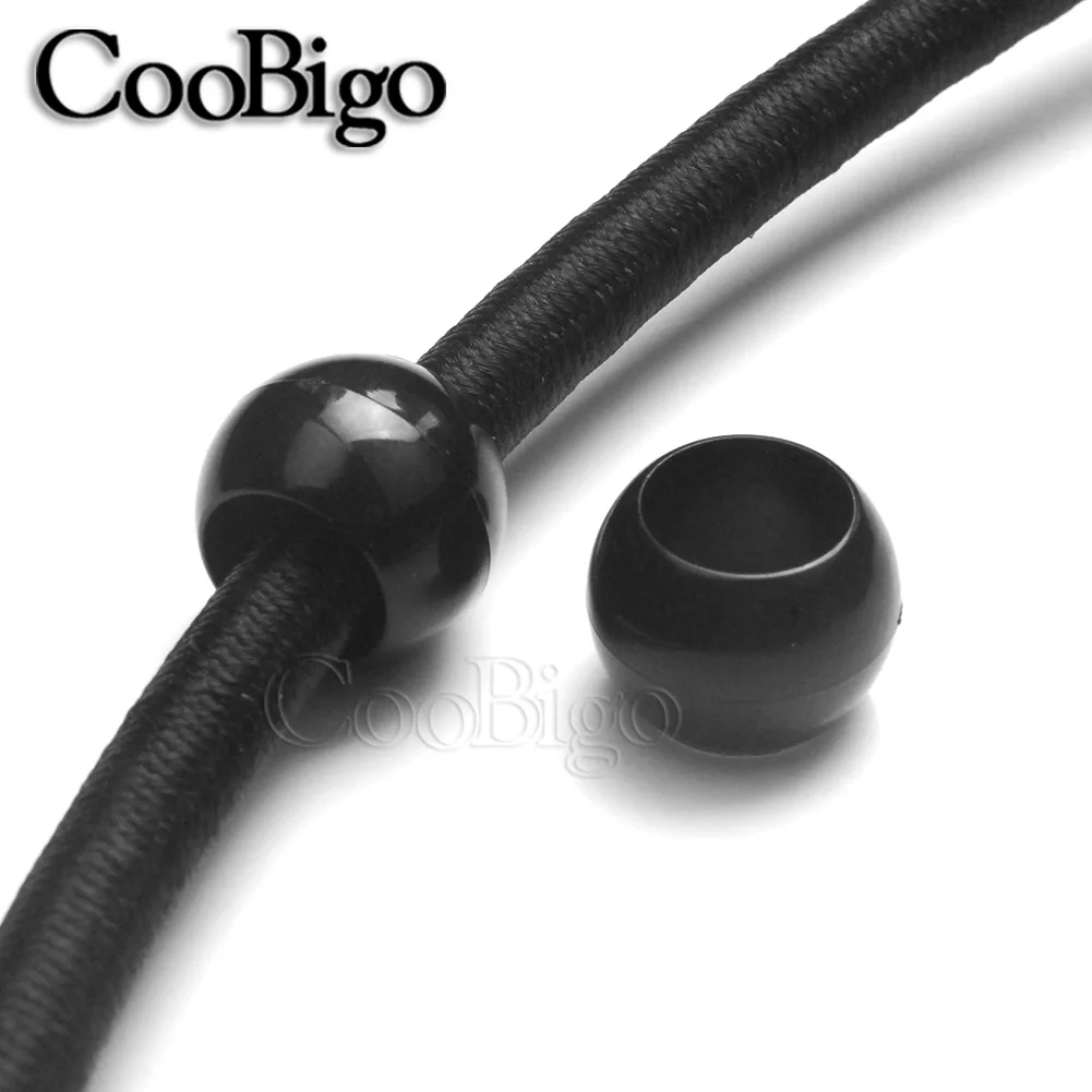 Pony Plastic Beads Large Hole Barrel Bead Cord Lock Ends Necklace Jewelry Bracelet Bags Make Sewing Hair Braid Accessories Black