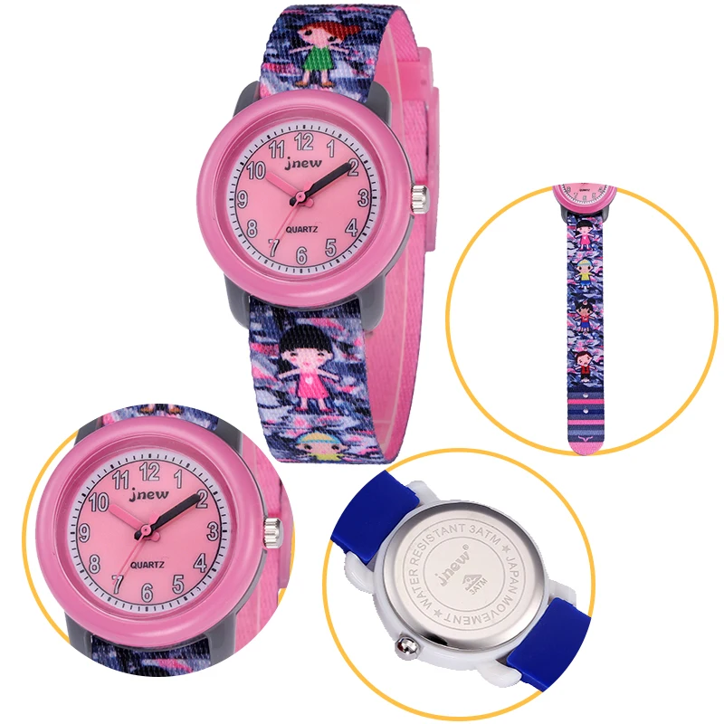 JNEW Детские Кварцевые часы с ремешком из мультфильма камуфляж ремешок Водонепроницаемый Наручные детские часы