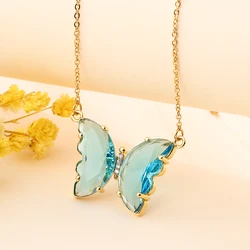 Eico jewelry 2020 fashion necklace rhinestone chokers butterfly 18K gold plated for women rhinestone chokers necklace