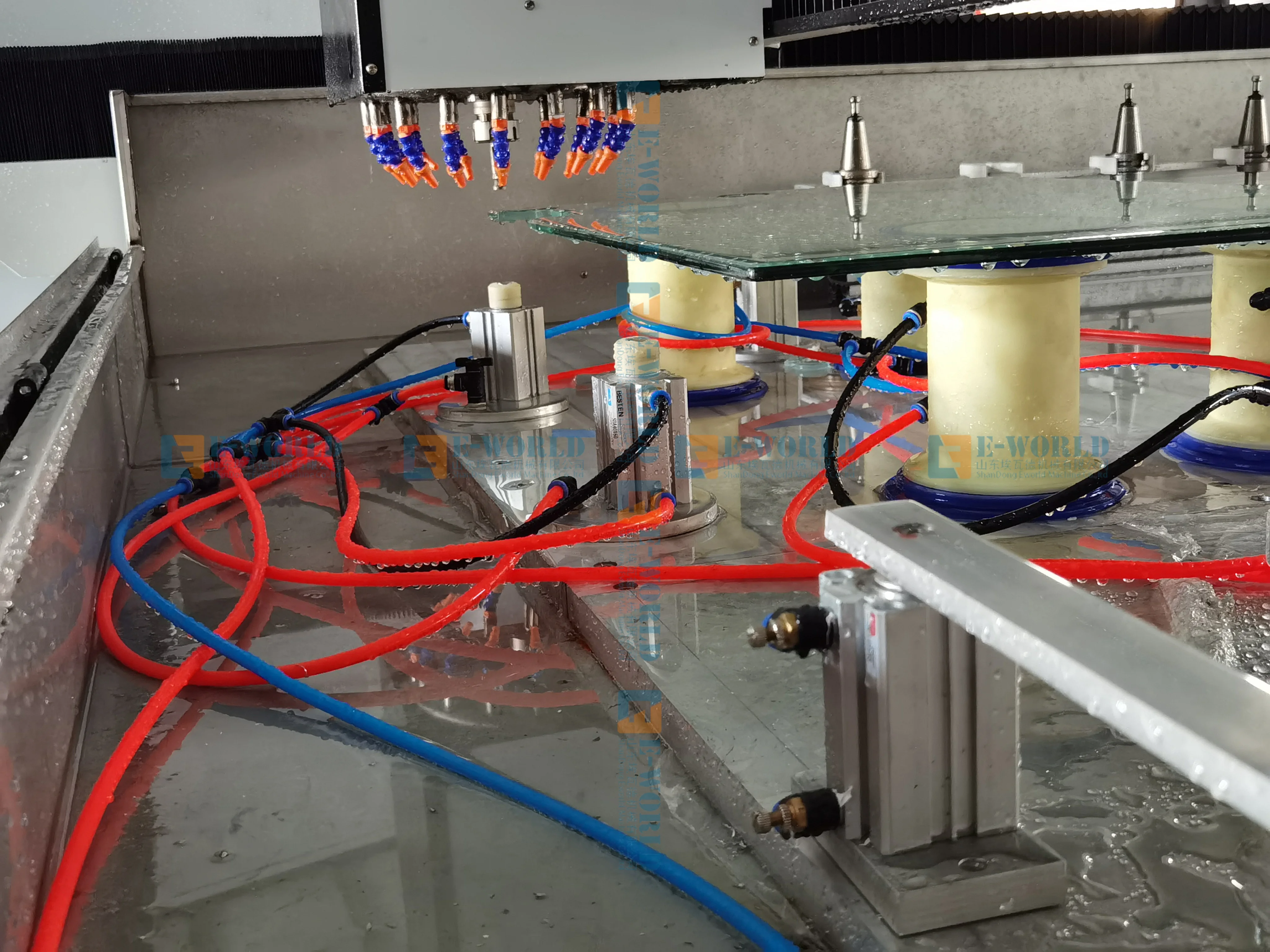 CNC Glass Processing Center Glass Drilling Milling Grinding Hinge Hole Drilling Ground Spring Hole Punching