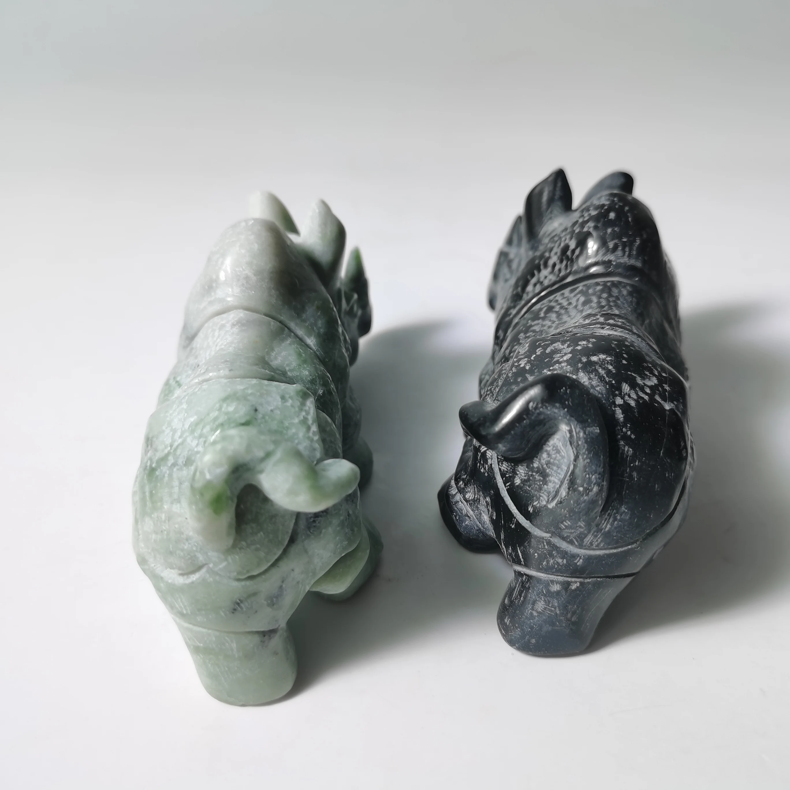 wholesale crystal carving calcite animals crystal crafts healing stone jade rhinoceros for gift