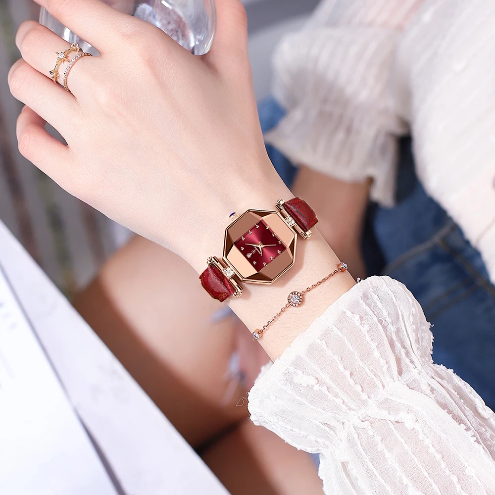 POEDAGAR Women Watch Fashion Leather Quartz Watches Waterproof Shock Rose Gold Top Brand Luxury Ladies Wristwatches Clock Gift