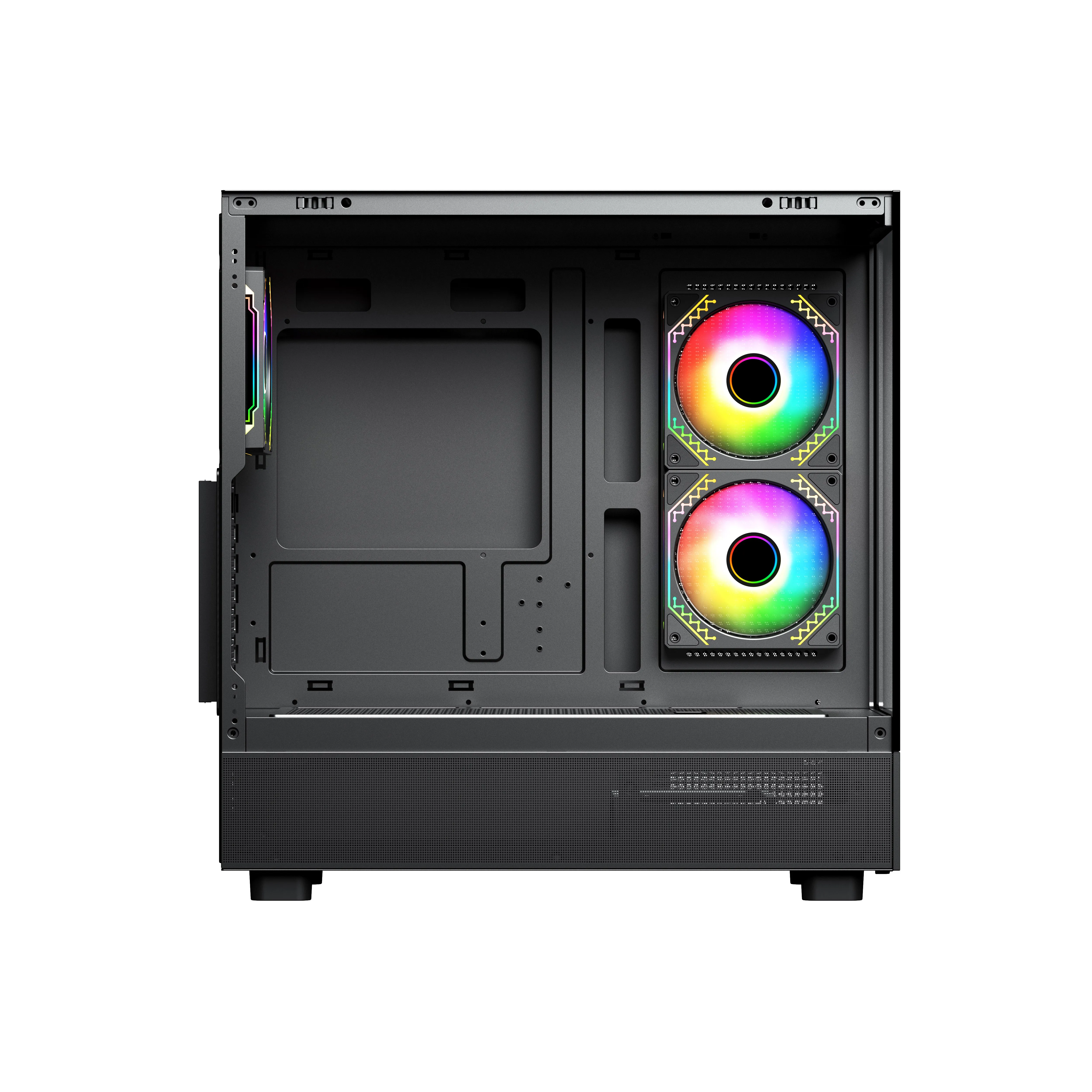 New Fashion 270 full view Transparent  Tempered Glass  Front Panel Desktop  E Atx Gaming Computer Case Black PC case