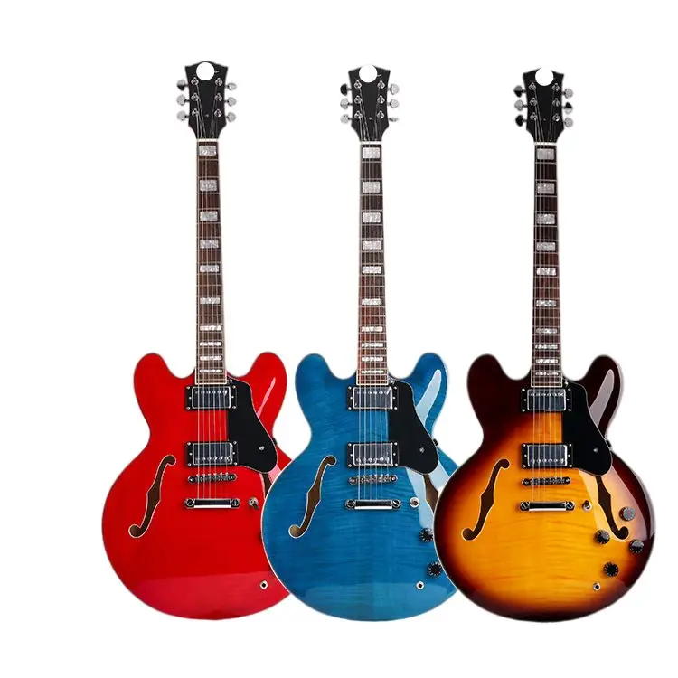 Good Quality Jazz Hollow Body F Hole Single Cutaway Electric Guitar