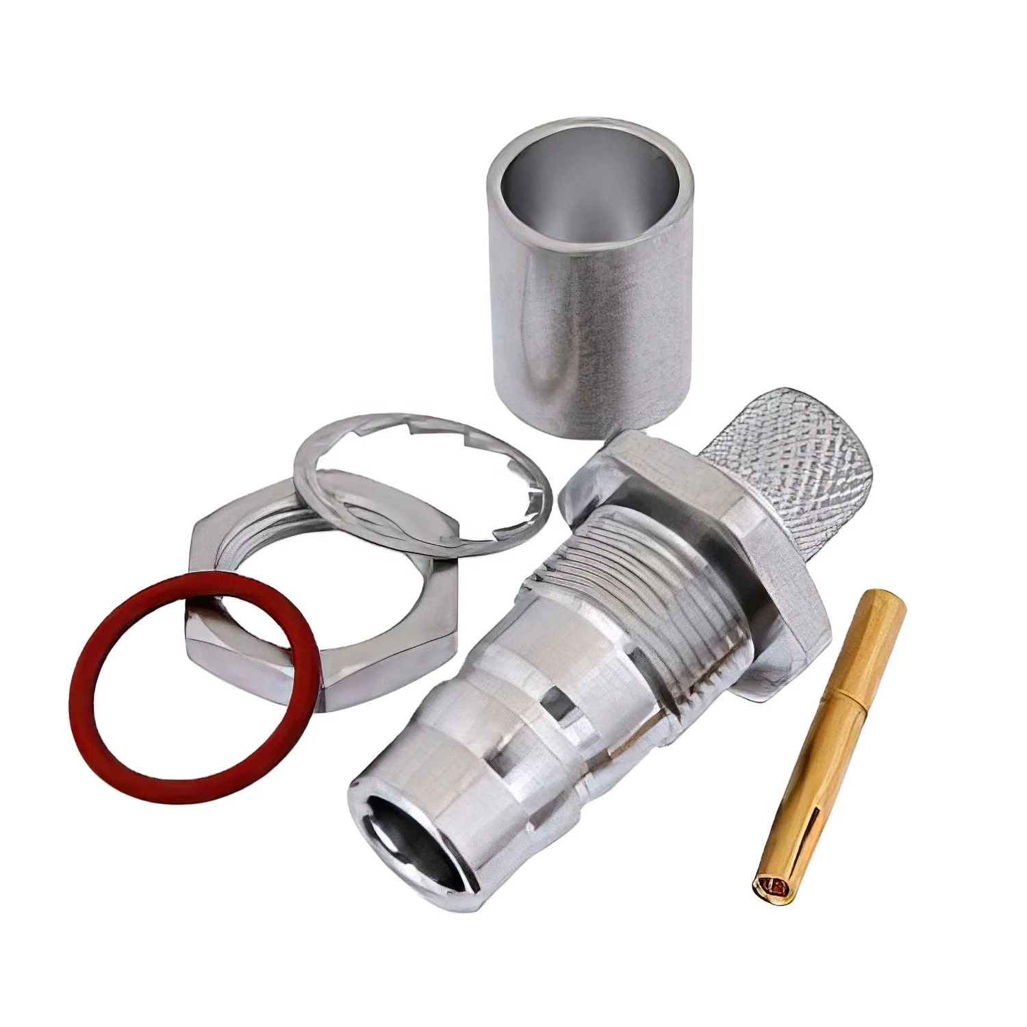 QN Female Bulkhead Connector Crimp/Solder Attachment For RG214 RG225