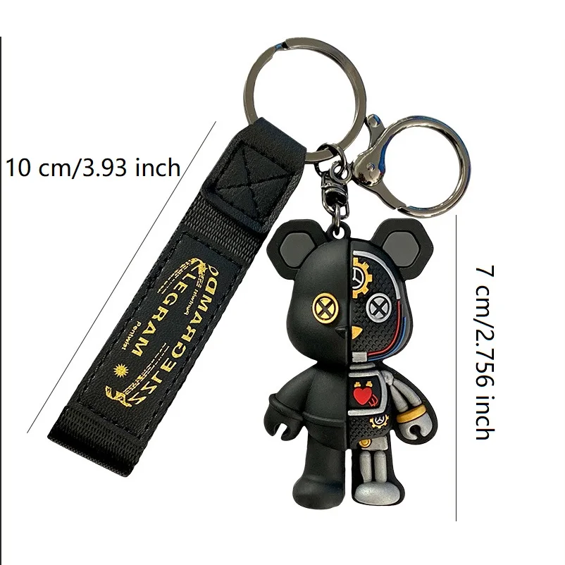 Creative Semi Anatomical Mechanical Bear Keychain Personalized Car Keychain Phone Pendant Couple Backpack Pendant Small Gift