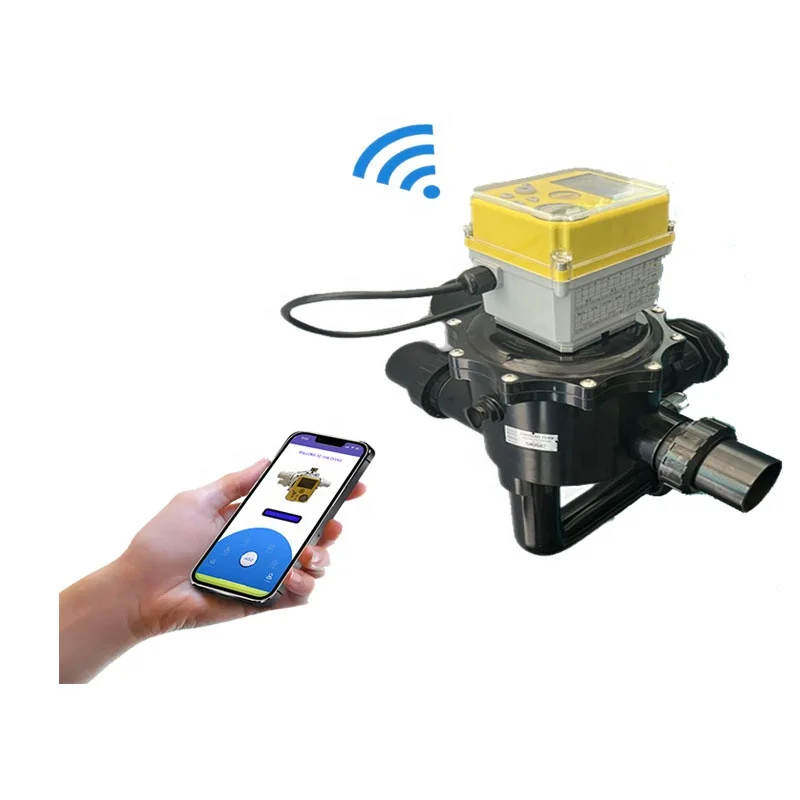 Swimming pool sand filter top mounted  valve side mounted valve WIFI Smart Actuator 6-Way Backwash Valve