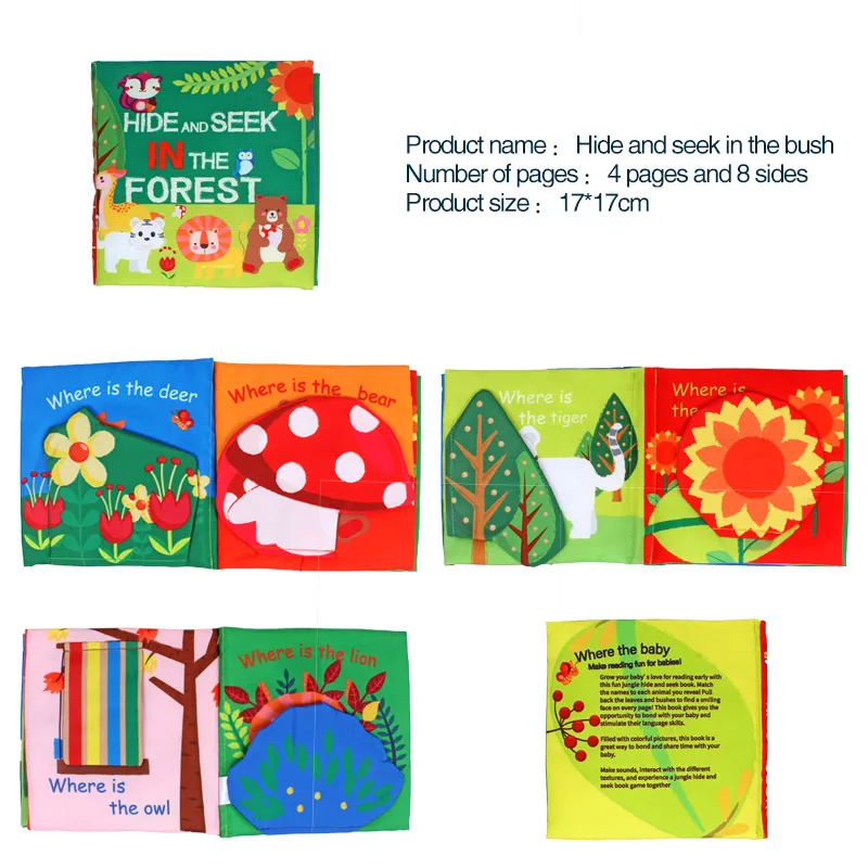 EN71 CPC Certification Multifunctional tail cloth book educational toy book baby cloth book D141