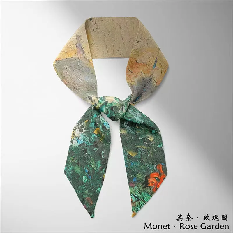 Woman Twill Silk Scarf 100*4cm Long Small Head Scarves Bag Ribbon Kerchief Ladies Tie Hot Selling