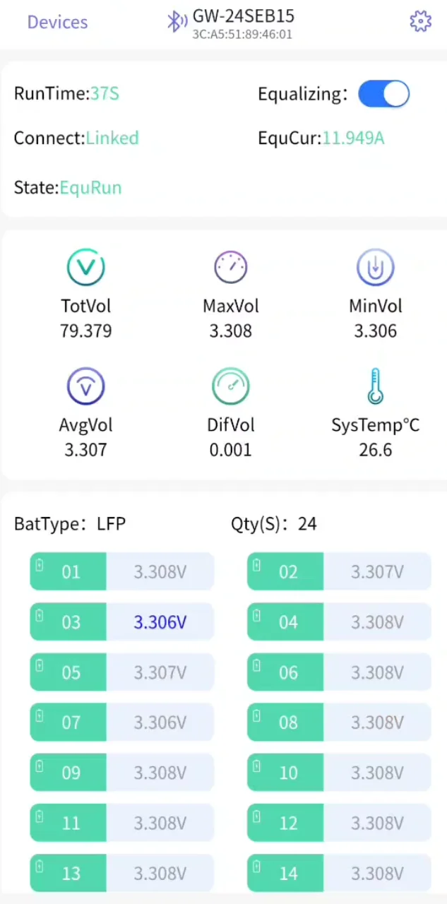 Smart 2S 4S 8S 16S 20S 24S Li-ion Lipepo4 LTO 1mv Precision Equalizer 15A Battery Active Balancer